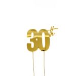 Cake & Candle Gold Metal Cake Topper 30th