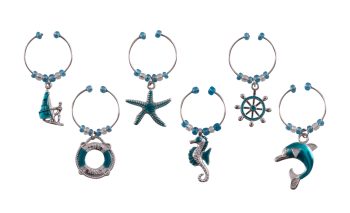 Avanti Nautical Wine Charms Set of 6