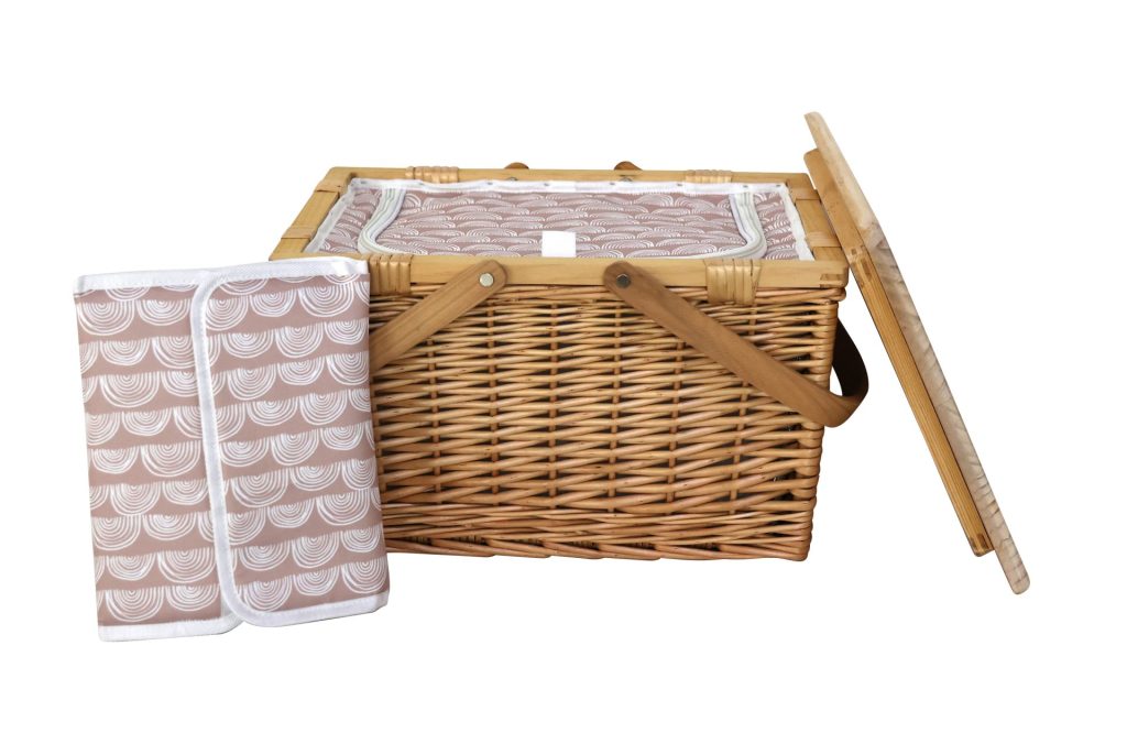 Avanti Insulated Picnic Basket Round Boho Rainbows Chef's Complements