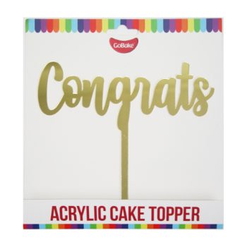 GoBake Acrylic Cake Topper Congrats Gold