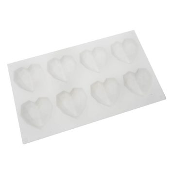 Sugar Crafty Geo Hearts Silicone Mould 8 Cavity