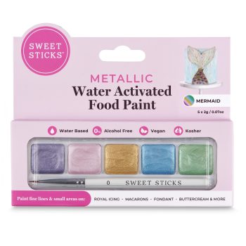 Sweet Sticks Water Activated Metallic Food Paint Mermaid Mini Palette