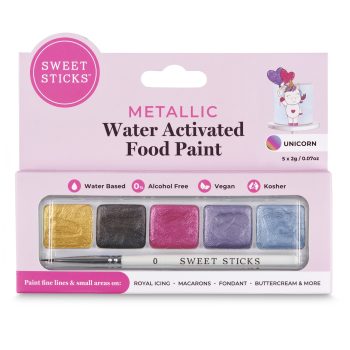 Sweet Sticks Water Activated Metallic Food Paint Unicorn Mini Palette