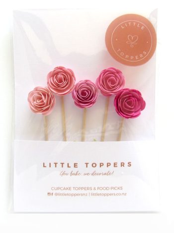Little Toppers 3D Rose Party Picks Pack of 6