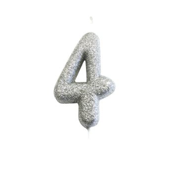 Silver Glitter Moulded Pick Candle 4