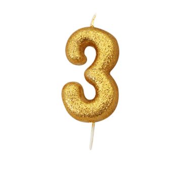 Gold Glitter Moulded Pick Candle 3