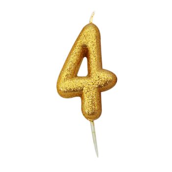 Gold Glitter Moulded Pick Candle 4