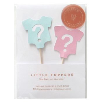 Little Toppers Onesie Gender Reveal Cupcake Topper