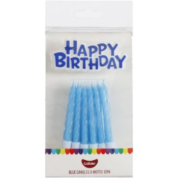 GoBake Blue Happy Birthday Motto Candles