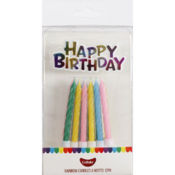 GoBake Rainbow Happy Birthday Motto Candles