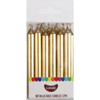 GoBake Metallic Gold Candles Pack of 12