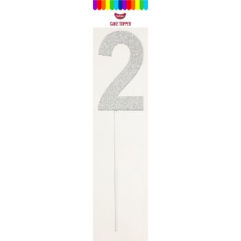 GoBake Paper Cake Topper Silver 2