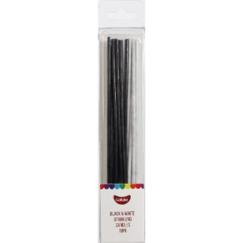 GoBake Black & White Sparkling Candles Pack of 18