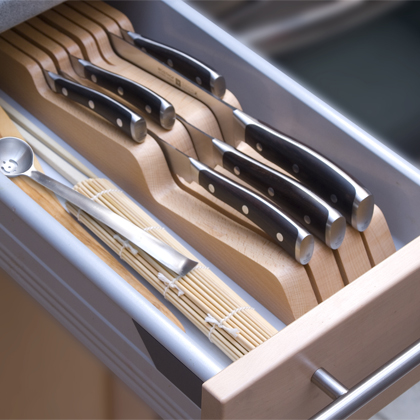 New Zealand Kitchen Products | In-Drawer Knife Holder