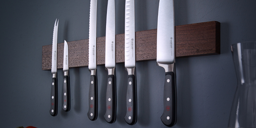 Magnetic Knife Rack - Black Rubber