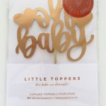 Little Toppers Oh Baby Rose Gold Matte Mirror Cake Topper