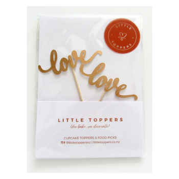 Little Toppers Love Rose Gold Matte Mirror Cupcake Topper