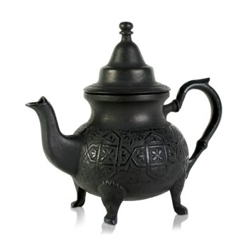 large black cast iron teapot