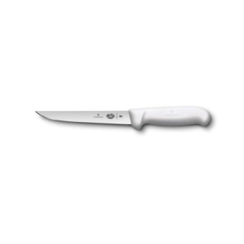 Victorinox Fibrox Boning Knife Straight Wide Blade White 15cm