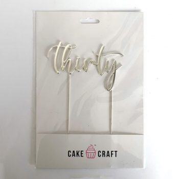 Cake Craft Silver Metal Cake Topper Thirty