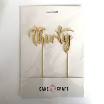 Cake Craft Gold Metal Cake Topper Thirty