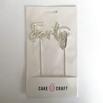 Cake Craft Silver Metal Cake Topper Forty