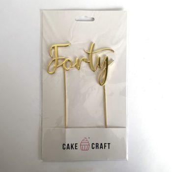 Cake Craft Gold Metal Cake Topper Forty