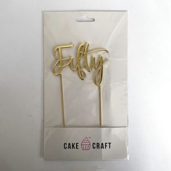 Cake Craft Gold Metal Cake Topper Fifty