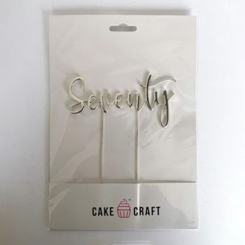 Cake Craft Silver Metal Cake Topper Seventy
