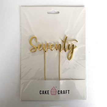 Cake Craft Gold Metal Cake Topper Seventy