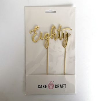 Cake Craft Gold Metal Cake Topper Eighty