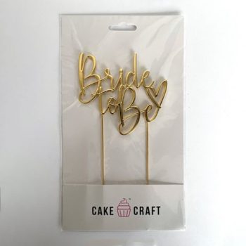 Cake Craft Gold Metal Cake Topper Bride To Be