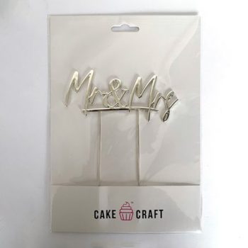 Cake Craft Silver Metal Cake Topper Mr & Mrs