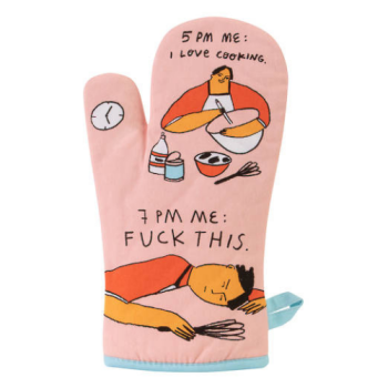 Blue Q Novelty Single Oven Glove 5pm Me: 7pm Me...