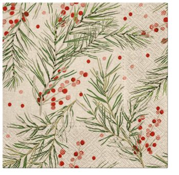 PAW Decor Lunch Napkins 33cm Wecare Holly Pack of 20