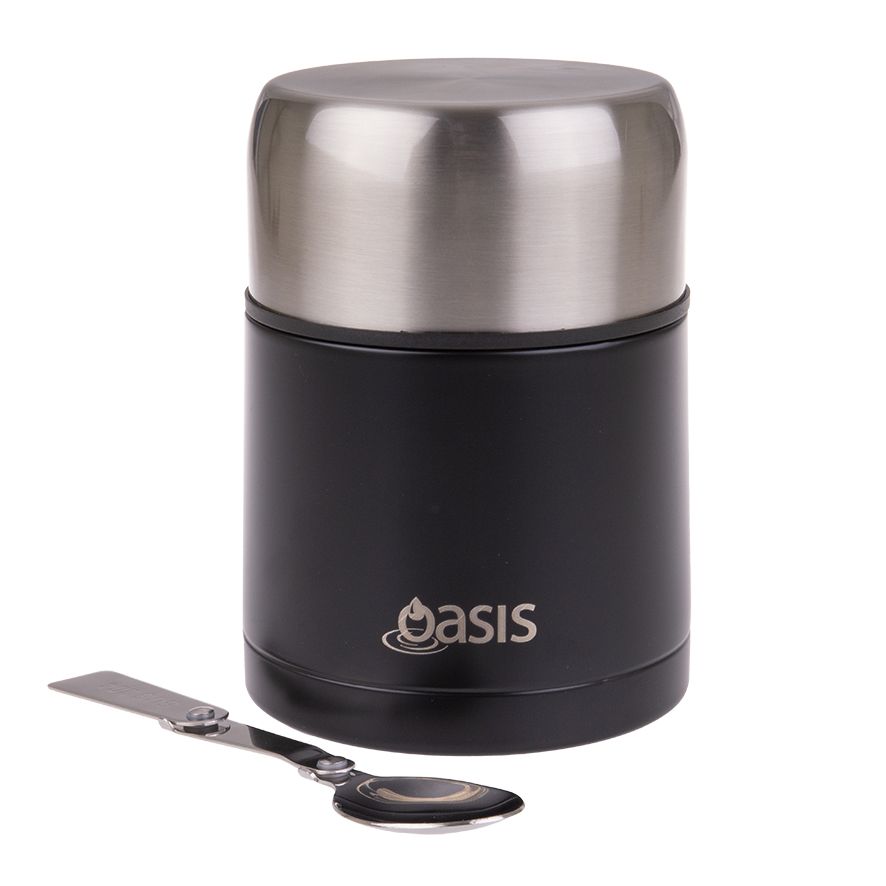 Oasis Insulated Stainless Steel Food Flask With Spoon 600ml Chef's