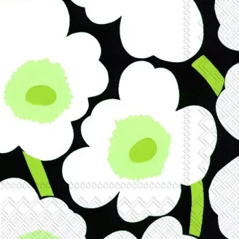 IHR Cocktail Napkin Marimekko Unikko Black