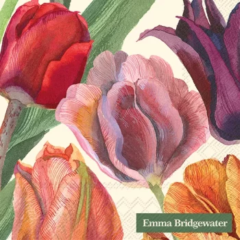 IHR Cocktail Napkin Tulips Cream Emma Bridgewater