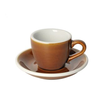 Loveramics Egg 'Potter's Edition' 80ml Espresso Cup & Saucer Caramel