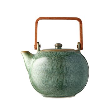 Bitz Stoneware Teapot with Strainer 1.2L Green