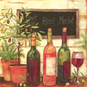 IHR Lunch Napkin Wine & Olives