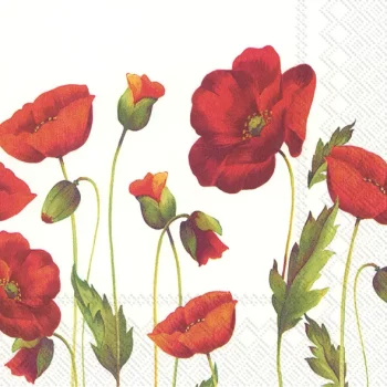 IHR Lunch Napkin Poppy White