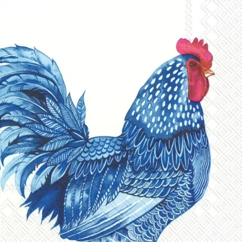 IHR Lunch Napkin Blue Plumage