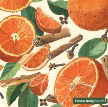 IHR Lunch Napkin Spiced Oranges Cream Emma Bridgewater