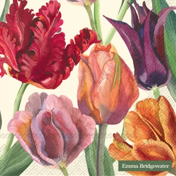 IHR Lunch Napkin Tulips Cream Emma Bridgewater