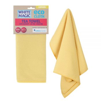 White Magic Microfibre Tea Towel Lemon