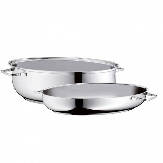 WMF Cromargan Stainless Steel Covered Oval Roasting Pan 8.5L Product Image 2
