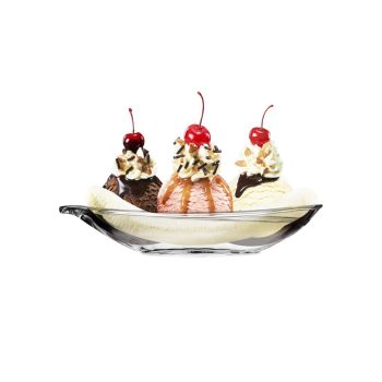 Ocean Glass Delight Banana Split Dessert Dish