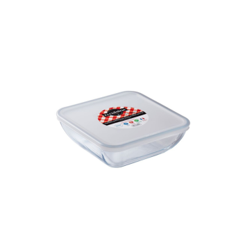 O'Cuisine Square Glass Storage Dish with Lid 20x20cm/1.6L