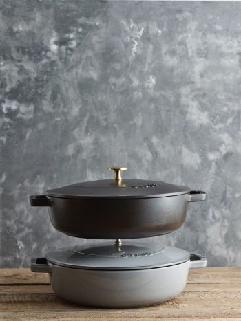 Staub 13 in. Cast Iron Specialty Pan Color: Graphite Gray